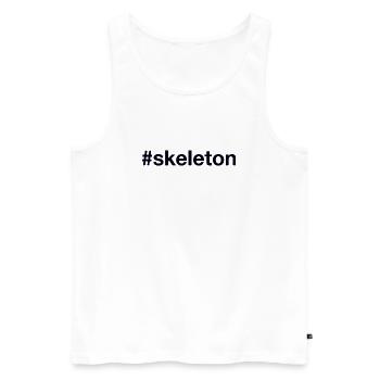 Skeleton Hashtag - Männer Premium Bio Tank Top - Weiß - Vorne - Michal (187cm)