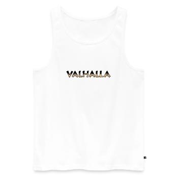 Valhalla Rune Gelb und Schwarz - Männer Premium Bio Tank Top - Weiß - Vorne - AI Model Male 178 light (178cm)