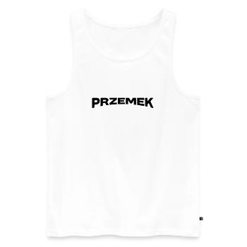 Don du nom de Przemek - Débardeur bio Premium Homme - blanc - Devant - Michal (187cm)