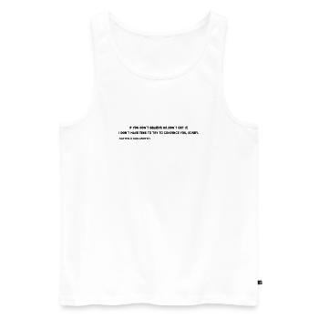 Satoshi Nakamoto – Je n’ai pas le temps de convaincre Y - Débardeur bio Premium Homme - blanc - Devant - AI Model Male 178 light (178cm)