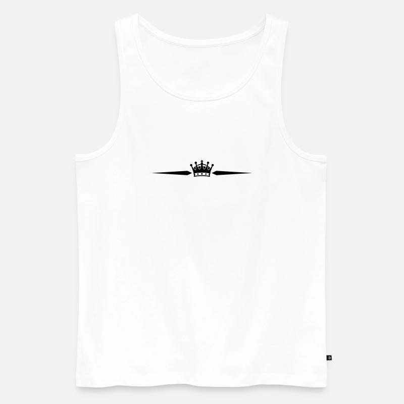Krone Majestät - Männer Premium Bio Tank Top - Weiß