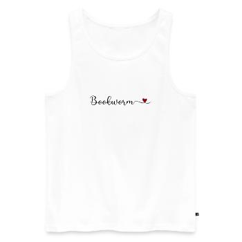 Bookworm - Men's Premium Organic Tank Top - white - Front - Michal (187cm)