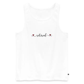 retired cute typography with a heart - Men's Premium Organic Tank Top - white - Front - Michal (187cm)