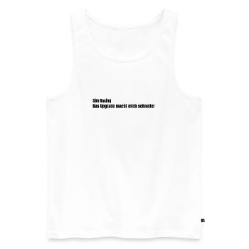 Das Upgrade macht mich schneller - Männer Premium Bio Tank Top - Weiß - Vorne - Michal (187cm)