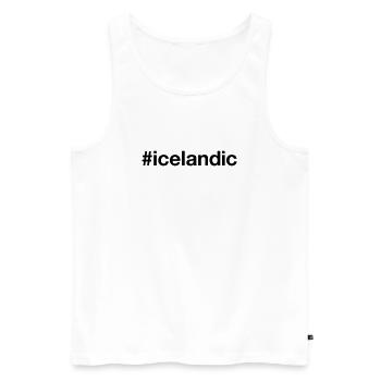 ICELANDIC Island Iceland Isländer Hashtag - Männer Premium Bio Tank Top - Weiß - Vorne - AI Model Male 178 light (178cm)