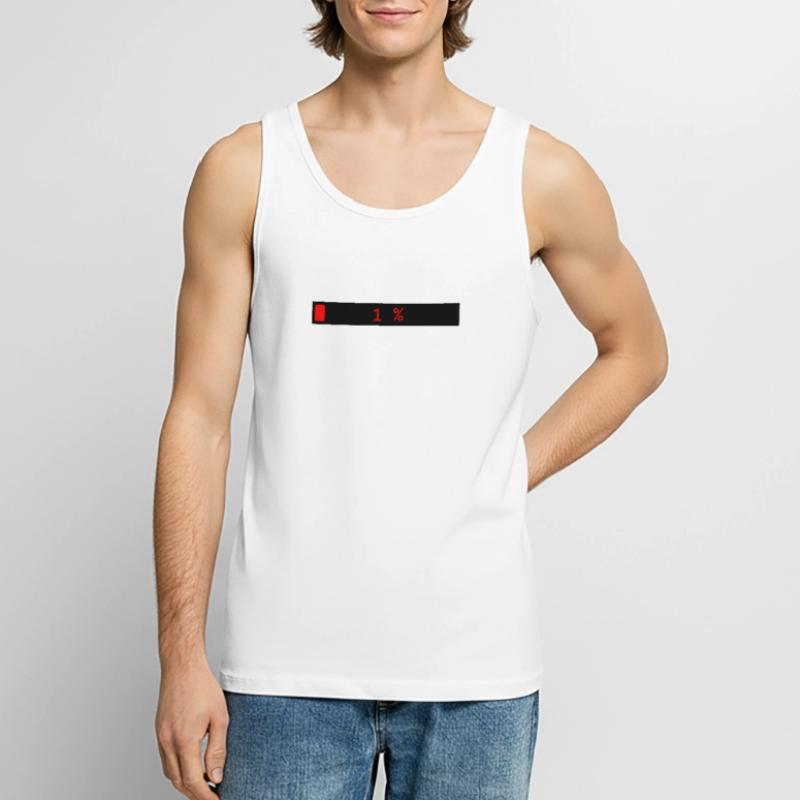 Rectangle loading bar Black Red 1% Men's Premium Organic Tank Top