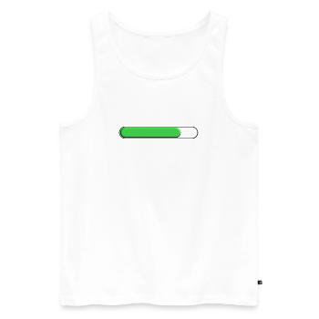 Average gauge Green (three quarters) - Men's Premium Organic Tank Top - white - Front - AI Model Male 178 light (178cm)