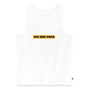 Ich bin Papa - Männer Premium Bio Tank Top - Weiß - Vorne - Michal (187cm)
