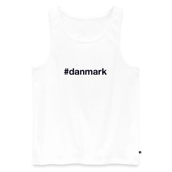 DANMARK Hashtag Dänemark - Männer Premium Bio Tank Top - Weiß - Vorne - AI Model Male 178 light (178cm)