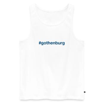 GOTHENBURG Hashtag - Men's Premium Organic Tank Top - white - Front - Michal (187cm)
