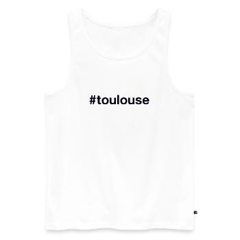 TOULOUSE Hashtag - Débardeur bio Premium Homme - blanc - Devant - Michal (187cm)