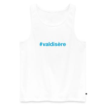 Hashtag Val d’Isère - Débardeur bio Premium Homme - blanc - Devant - AI Model Male 178 light (178cm)