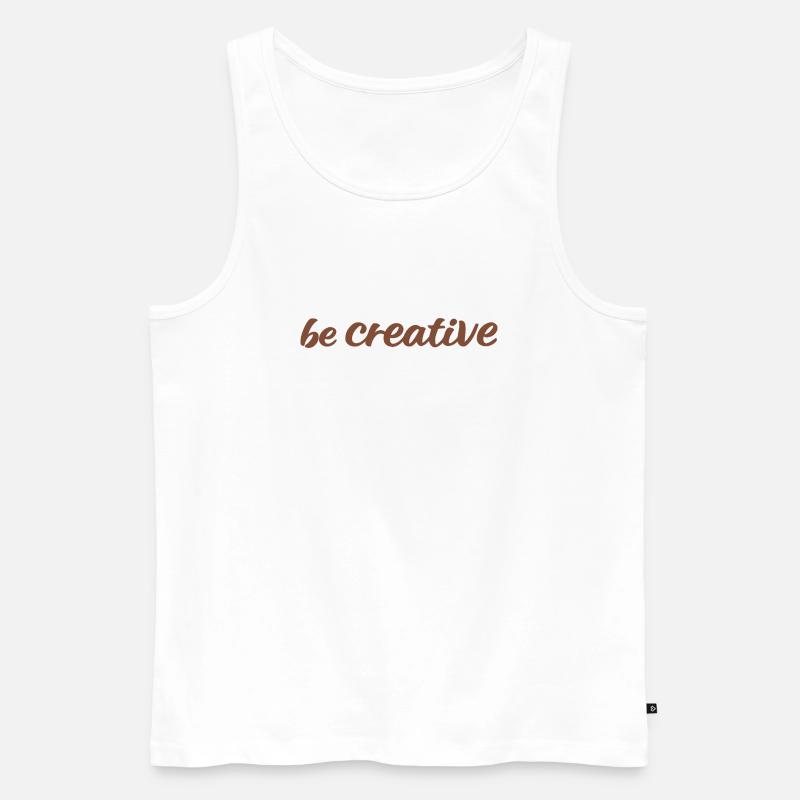 Sei kreativ Script Brown - Männer Premium Bio Tank Top - Weiß