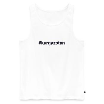 Kyryzstan Kirghizistan Hashtag - Débardeur bio Premium Homme - blanc - Devant - Michal (187cm)