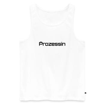 Prozessin = Prinzessin + Prozess - Männer Premium Bio Tank Top - Weiß - Vorne - Michal (187cm)