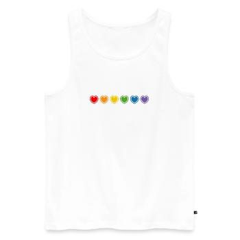 LGBT Rainbow Hearts Outline LGBT lgbtqi queer - Débardeur bio Premium Homme - blanc - Devant - AI Model Male 178 light (178cm)