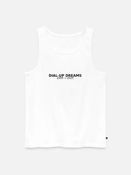 DIAL-UP DREAMS - Men's Premium Organic Tank Top - white