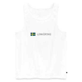 Sweden Flag - Linköping - Sverige - Schweden - Men's Premium Organic Tank Top - white - Front - Michal (187cm)