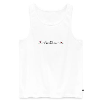 dankbar Schriftzug mit Herz - Männer Premium Bio Tank Top - Weiß - Vorne - Michal (187cm)
