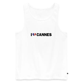 I love Cannes France - Men's Premium Organic Tank Top - white - Front - Michal (187cm)