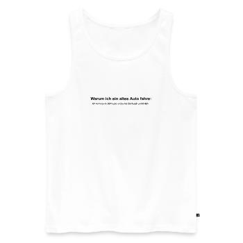 Mein Auto kenne ich persönlich - Männer Premium Bio Tank Top - Weiß - Vorne - Michal (187cm)