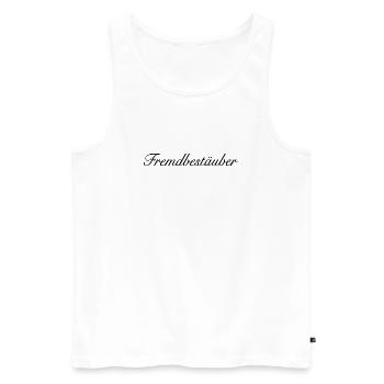 Fremdbestäuber (Schwarz) Design für Draufgänger - Männer Premium Bio Tank Top - Weiß - Vorne - Michal (187cm)