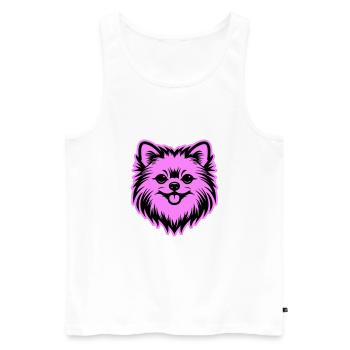 Pomeranian Dog Head - Men's Premium Organic Tank Top - white - Front - AI Model Male 178 light (178cm)