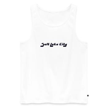 Salt Lake City - Männer Premium Bio Tank Top - Weiß - Vorne - AI Model Male 178 light (178cm)
