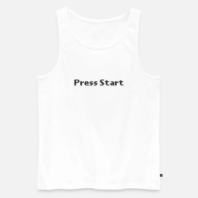 press start - space invader - Männer Premium Bio Tank Top - Weiß