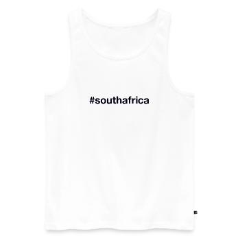 AFRIQUE DU SUD Hashtag Südafrika - Débardeur bio Premium Homme - blanc - Devant - AI Model Male 178 light (178cm)
