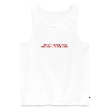 Book Lover Funny Office Worker Humour - Men's Premium Organic Tank Top - white - Front - Michal (187cm)