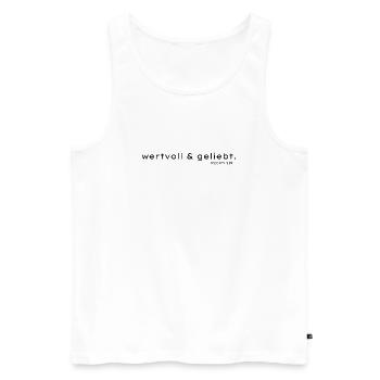 Wertvoll und Geliebt Psalm 139 - Männer Premium Bio Tank Top - Weiß - Vorne - Michal (187cm)