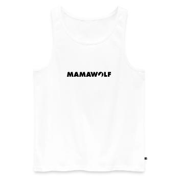 Mamawolf Schriftzug - Männer Premium Bio Tank Top - Weiß - Vorne - AI Model Male 178 light (178cm)