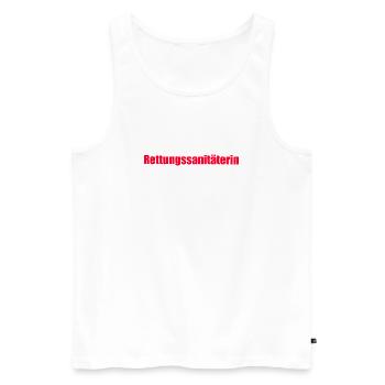 Rettungssanitäterin Schriftzug - Männer Premium Bio Tank Top - Weiß - Vorne - Michal (187cm)