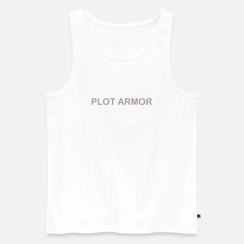Sjove udtryk om Plot Armor i biografen - Herre Premium økologisk tanktop - hvid