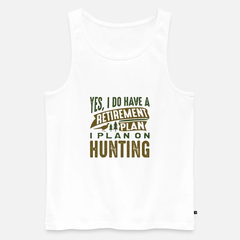 Ruhestandsplan Jagd - Männer Premium Bio Tank Top - Weiß