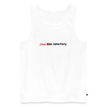 Omas 80er - Männer Premium Bio Tank Top - Weiß - Vorne - AI Model Male 178 light (178cm)