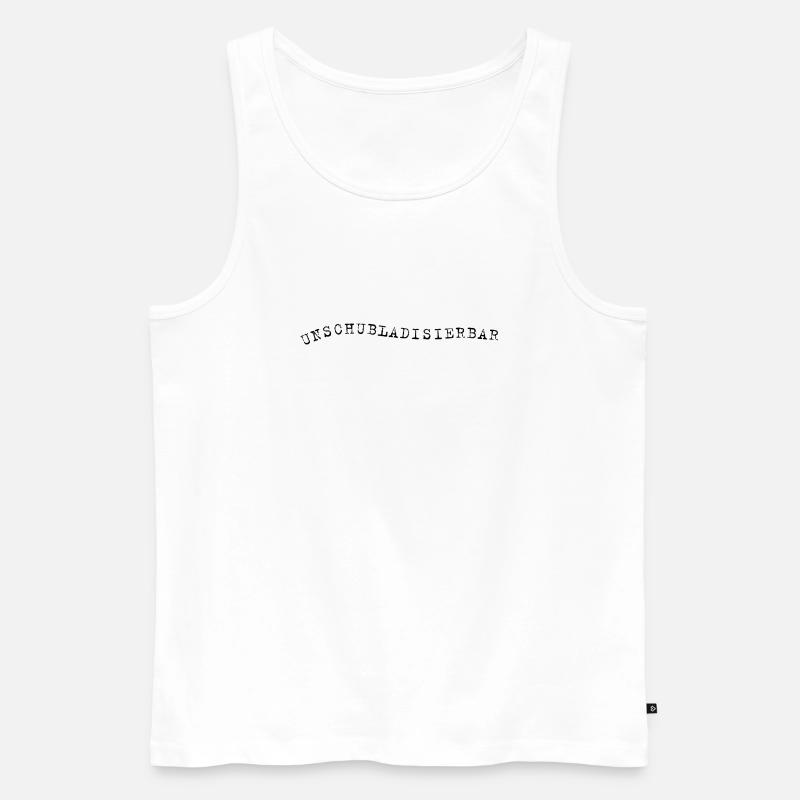 Unschubladisbar – Expression autodérisoire - Débardeur bio Premium Homme - blanc