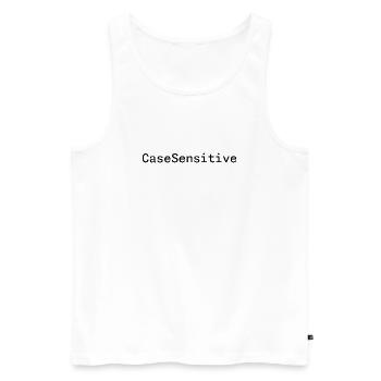 CaseSensitive Developer Humor - Men's Premium Organic Tank Top - white - Front - AI Model Male 178 light (178cm)