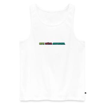 Bitte später ansprechen / Lustiges T-Shirt - Männer Premium Bio Tank Top - Weiß - Vorne - Michal (187cm)