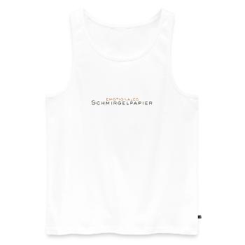Emotionales Schmirgelpapier - Männer Premium Bio Tank Top - Weiß - Vorne - Michal (187cm)