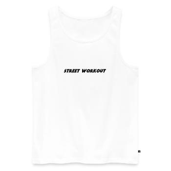   Street Workout - Männer Premium Bio Tank Top - Weiß - Vorne - AI Model Male 178 light (178cm)
