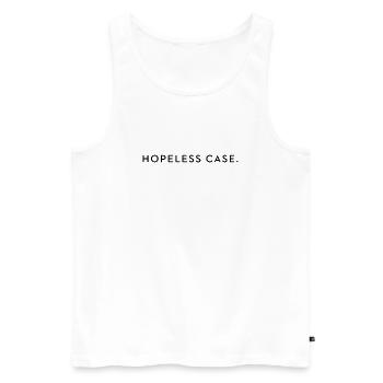 Cas désespéré Petite faute de frappe - Débardeur bio Premium Homme - blanc - Devant - Michal (187cm)