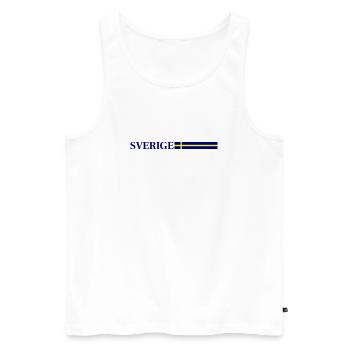 Drapeau Suédois de Sverige - Débardeur bio Premium Homme - blanc - Devant - Michal (187cm)