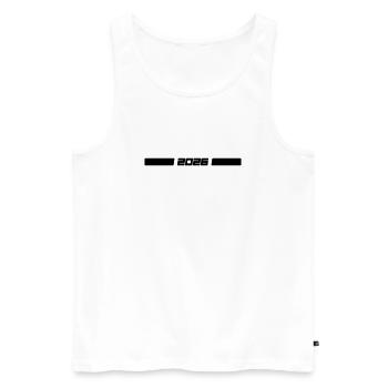 2026 Line - Men's Premium Organic Tank Top - white - Front - AI Model Male 178 light (178cm)