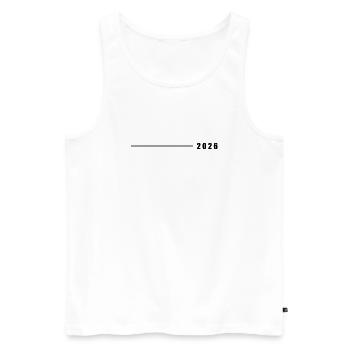 2026 Line - Men's Premium Organic Tank Top - white - Front - AI Model Male 178 light (178cm)