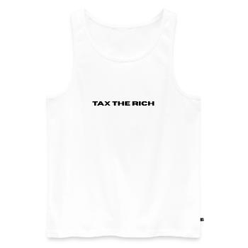TAX_THE_RICH_bold - Männer Premium Bio Tank Top - Weiß - Vorne - Michal (187cm)