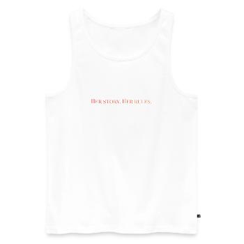 Her story. Her rules  - Männer Premium Bio Tank Top - Weiß - Vorne - AI Model Male 178 light (178cm)