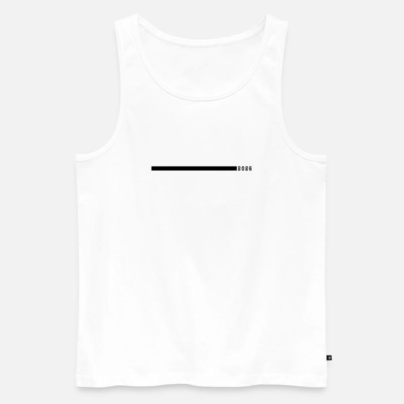 2026 Strich - Männer Premium Bio Tank Top - Weiß