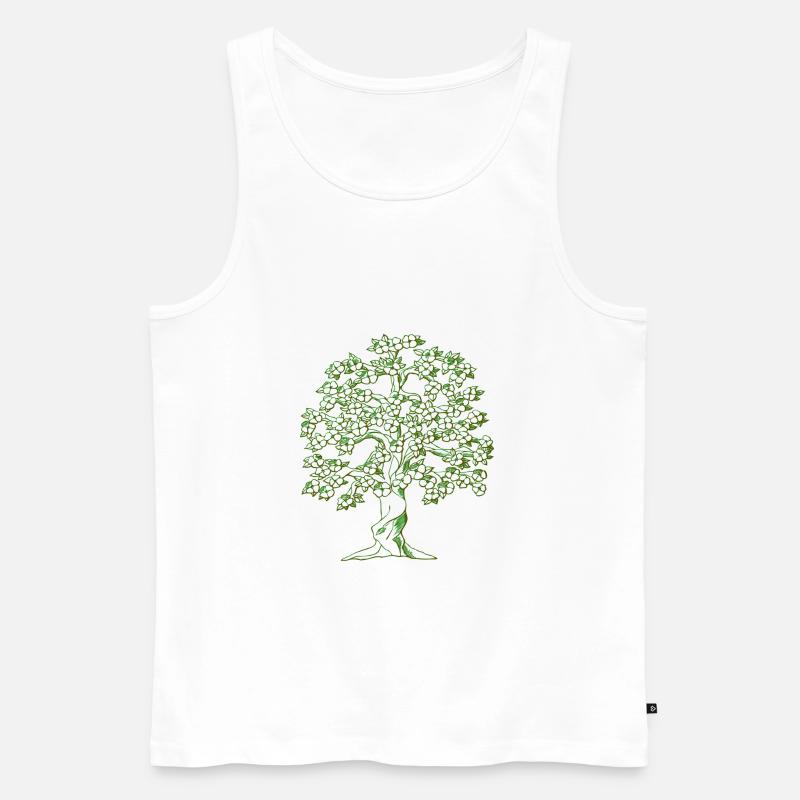 Baum Zeichnung - Männer Premium Bio Tank Top - Weiß